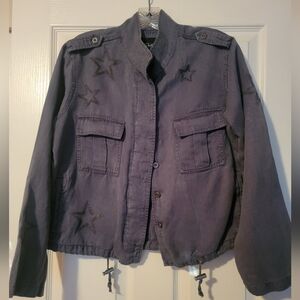 Rails Charcoal Grey With Embroidered Stars Utility Jacket Size S